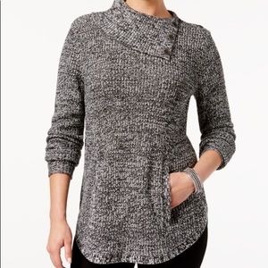 Style & Co. Envelope Neck Sweater with Buttons